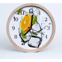 Tulup Holzuhr 30fi cm wanduhr - Eis Orange