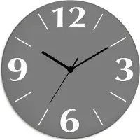 ARTland Glas Wanduhr Funkuhr - 12 Ziffern / schwarzer Zeiger Trendfarbe Grau Größe: 30x30 cm