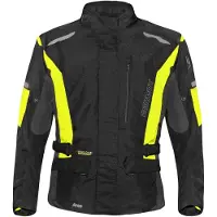 Germot Aron wasserdichte Motorrad Textiljacke, schwarz/neon, 3XL