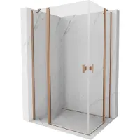 Mexen Mist Duo Duschkabine schwenkbar 120 x 80 cm, transparent, gebürstetes Kupfer - 8A4-120-080-65-00