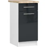 Akord Küchenschrank OLIWIA S40 Weiß 40 cm Graphit Hochglanz B40xH85xT46 cm
