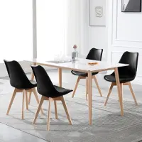 Woltu Esszimmerstuhl 1 Stück Esszimmerstuhl Design Stuhl Küchenstuhl Holz schwarz