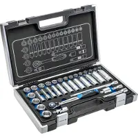 Högert Technik - Werkzeugset 36-tlg Werkzeugkoffer Steckschlüssel, Bits und Zube