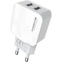 COFI 2x USB 2.1A Schnell Wandladegerät Reiseladegerät Stecker mit 1m iPhone Ladekabel weiß