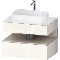 Duravit Collection One Konsolenwaschtischunterbau, 1 Auszug, 1 Schubkasten, Ausschnitt mittig, 800x550x600mm, Nische Taupe Matt, QA4730091220000, Farbe: Weiß Hochglanz