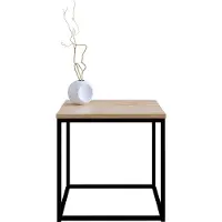 Mirjan 24 Cubo S, Stilvoll Kaffeetisch, Design Tisch, Wohnzimmer, Loft Stil (Farbe: Schwarz Matt / Eichenimitation)