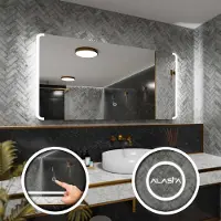 Alasta Rechteckiger LED-Spiegel 170x90 cm für Badezimmer, Wohnzimmer und Schlafzimmer