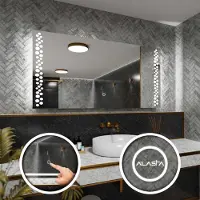 Alasta Rechteckiger LED-Spiegel 140x80 cm für Badezimmer, Wohnzimmer und Schlafzimmer