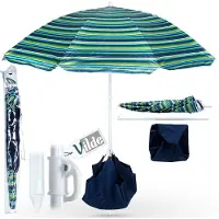 By Lille Vilde Sonnenschirm Gartenschirm Strandsonnenschirm mit Ständer mit Sack 147 cm