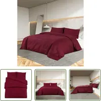 The Living Store Bettwäsche-Set Bordeauxrot 240x220 cm Leichte Mikrofaser