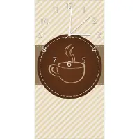 Wallario Design Wanduhr bedruckt, Größe 30 x 60 cm, Motiv: Kaffee-Menü - Logo Symbol für Kaffee