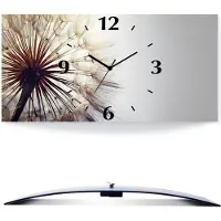 ARTland Wanduhr, gebogen Quarzuhr - schwarzer Zeiger Große Pusteblume Größe: 60x30 cm