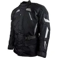 Roleff Motorradjacke "RO 594 S" Gr. XXXL, schwarz, Jacken, 3XL, Obermaterial: 70% Polyester, 30% Rindnubukleder. Innenfutter: 100% Polyester, Motorradjacke, Mit Sicherheitsstreifen