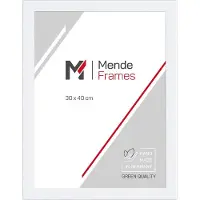 MendeFrames Bilderahmen Massivholz Museumsglas 30x45 cm weiß gemasert H980