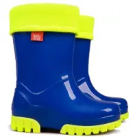 Demar Kinder Gummistiefel Gefüttert Regenstiefel mit Einlage Fluo Reflektiernd 22/23