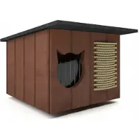 Sonstiges Katzenhaus Katzenhütte Outdoor Katzenhöhle Katze Hund Winterhaus Isoliertes Verdeck Kratzbaum 32x56cm; Teak Farbe