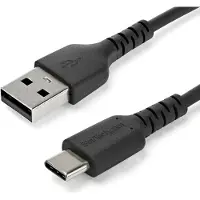 StarTech.com .com 2m USB-A zu USB-C-Schnellladekabel, Laden und Synchronisieren, 3A, USB 2.0, Schwarz, TPE-Mantel mit Aramidfaser - Robustes USB Ladekabel, 2 m, USB A, USB C, USB 2.0, 0,48 Gbit/s, Schwarz