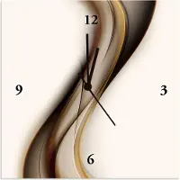 ARTland Wanduhr auf Alu Quarzuhr - schwarzer Zeiger Welle Größe: 30x30 cm