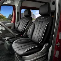 Dehn Sitzbezüge Ford Transit Custom 2023 - heute – Miami schwarz – perfekte Passform (Sitz/Sitz)