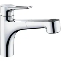 Kludi MIX Spültisch-Einhebelmischer, Bügelhebel, Niederdruck, Geschirrbrause, Eco, chrom, 329420562