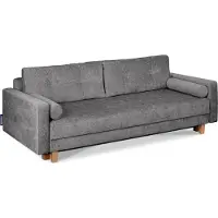 Konsimo Schlafsofa 3-Personen zeitloses Design mit weiche Sitzfläche und hohe Rückenlehne "ERISO", grau, Chenille-Stoff, Scandinavian, 220x80x100cm