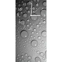 Wallario Design Wanduhr bedruckt, Größe 30 x 60 cm, Motiv: Wassertropfen in schwarz weiß
