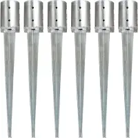 Syfax Erdspieße 6 Stk. Silbern 10x76 cm Verzinkter Stahl