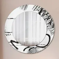 Wallfluent Spiegel - Mirror zum Wandspiegel Schlafzimmer – Schminkspiegel- Graffiti Muster- Ø60cm