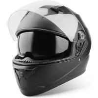 Vinz Kennet Integralhelm mit Sonnenblende | Motorrad Helm Vollvisierhelm Mopedhelm ECE 22.06 | Motorradhelm Full-Face Helme | für Damen & Herren | In Gr. XS-XXL - Matt Schwarz | S (55 - 56 cm)