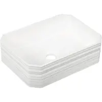 Novoterm | Waschbecken - Aufsatzwaschbecken Kr-331 - 40X30X12 Cm - Weiß Glänzend - Elegantes Design Mit Dekor