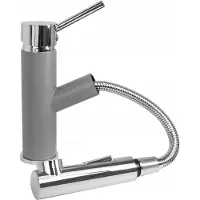 Granitan - Küchenarmatur - Wasserhahn Küche Höhe 17,5 cm - Grau - 2 Strahlarten - CADO