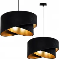 Light11 HOME Hängelampe Deckenleuchter Goldener Samt Lampenschirm