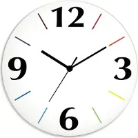 ARTland Glas Wanduhr Quarzuhr - schwarzer Zeiger Trendfarbe Weiß-Bunt Größe: 30x30 cm