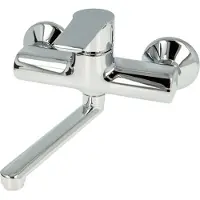 Tecuro K15 DESIGN Wand - Spültischarmatur, glanzverchromt, mit Auslauf 250 mm