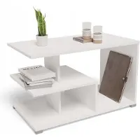 Matkam Couchtisch TEXAS EX3, H55 x B90 x T51 cm, Moderne Wohnzimmertisch aus 18mm Laminat, Stilvoll (Weiß)
