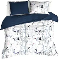 De Witte Lietaer Bettbezug, Mont Blanc Majolica Blue - 240 x 220 cm + 60 x 70 cm - Baumwollsatin