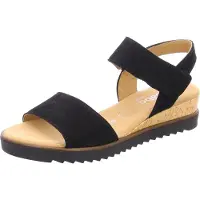 Gabor Damen Keilabsatz-Sandalen aus Nubukleder mit Klettverschluss, 2 cm Absatzhöhe