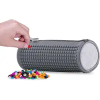 PIXIE CREW beutel mit Silikonplatte und Pixeln 20 cm grau