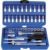 Projahn 1/4" Steckschluessel Satz 46-tlg proficraft 72 Zahn Knarre