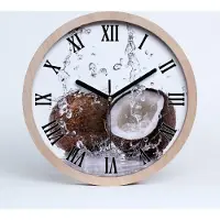 Tulup Holzuhr 25fi cm wanduhr - schwarze Spitzen - und Kokoswasser