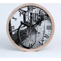 Tulup Holzuhr 25fi cm wanduhr - schwarze Spitzen - urban Bikes