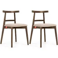 Konsimo Esstischstühle 2 St "LILIO", Creme, Buchenholz, Vintage, 47x76,5x45cm