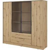Masseno Drehtürenschrank CATERINA 206 cm Kleiderschrank Schlafzimmer Schrank 4-türig Eiche Artisan