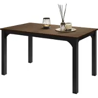 Mirjan 24 Tisch Focus 140, Wohnzimmer Tisch, Beine und Seiten aus Stahl (Farbe: Schwarz / Nuss Franklin Tobacco)