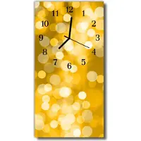 Tulup Glasuhr Wanduhr Küchenuhr Echt-Glas 30x60 Kreise Gelb