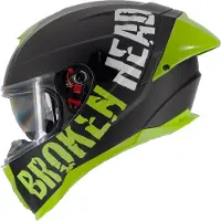 Broken Head BeProud Pro Sport Integralhelm Grün Mit Klarem Visier : XS (53-54 cm) Größe: XS (53-54 cm)