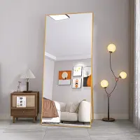 Moonbite Ganzkörperspiegel 180x80 cm – goldener Alurahmen, stellen oder hängen