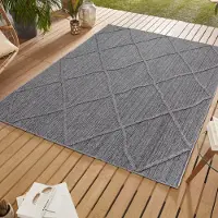 Ayyildiz Hali Outdoor Teppich Teppiche im skandinavischen Stil Küche Balkon Terrasse Garten Picknick , Größe : 240 x 340 cm , Farbe : Grau-2