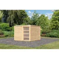 Karibu Gartenhaus Gerätehaus Qubic 2 naturbelassen 276x276x214 cm