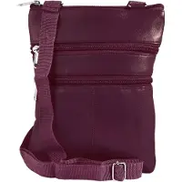 SteinMeister Handtasche aus Echtleder, 23x18x1,5 cm, mit Reißverschluss, verstellbarer Tragehenkel bis 130 cm